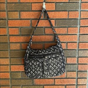 Lug Black and White Floral Quilted Bag